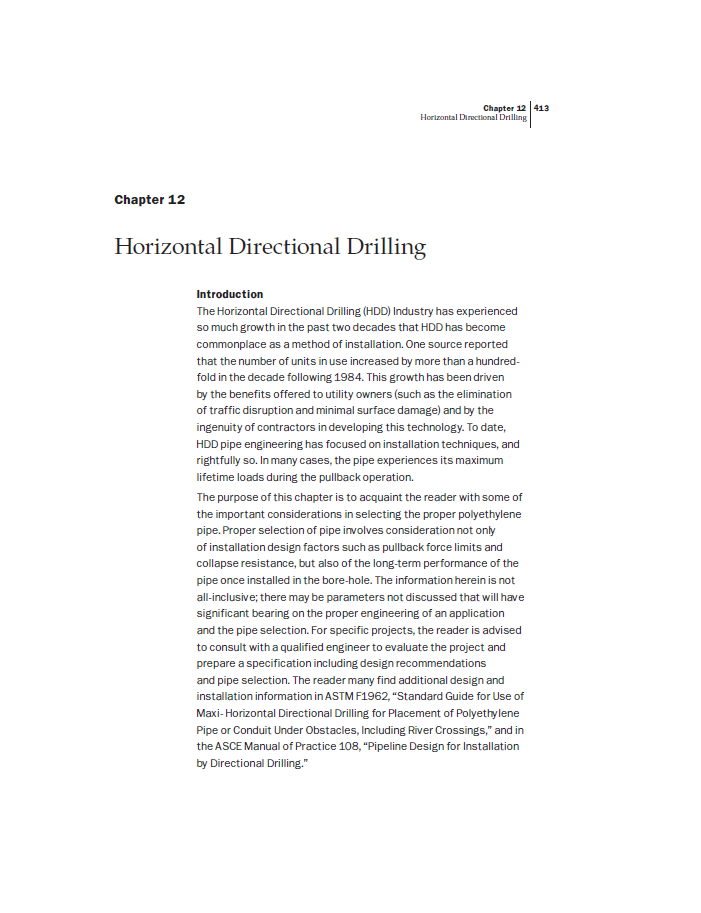 A page introducing horizontal directional drilling