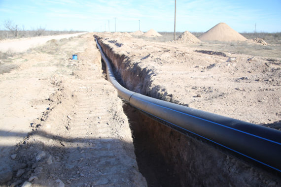 HDPE pipe installed Big Lake, Texas for water supply transportation