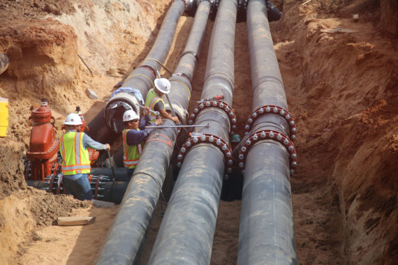 PE-RT pipe installation at Texas A & M